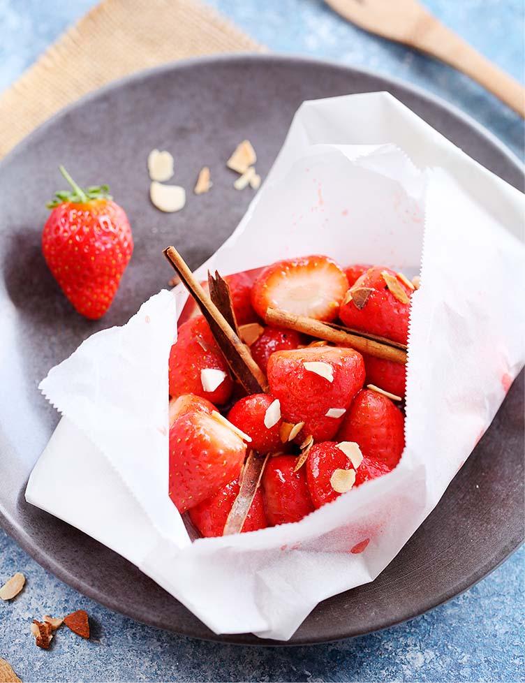 Papillote aux fraises