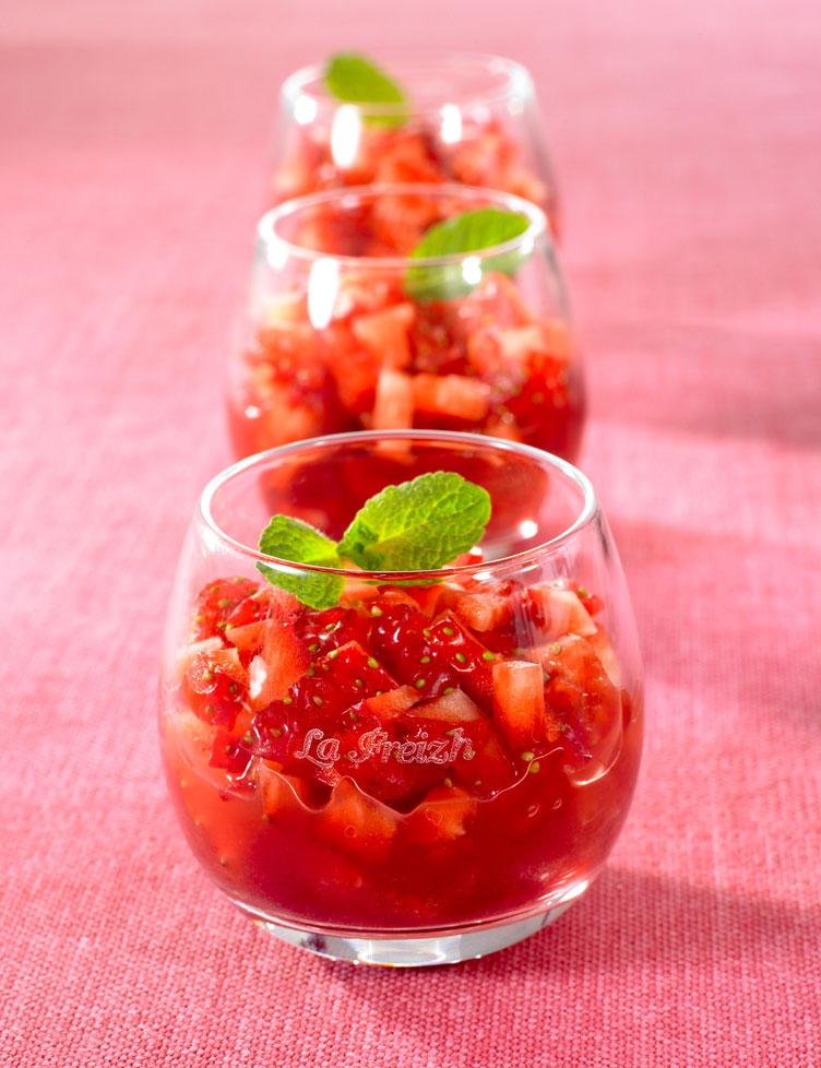 Verrines fraises Savéol