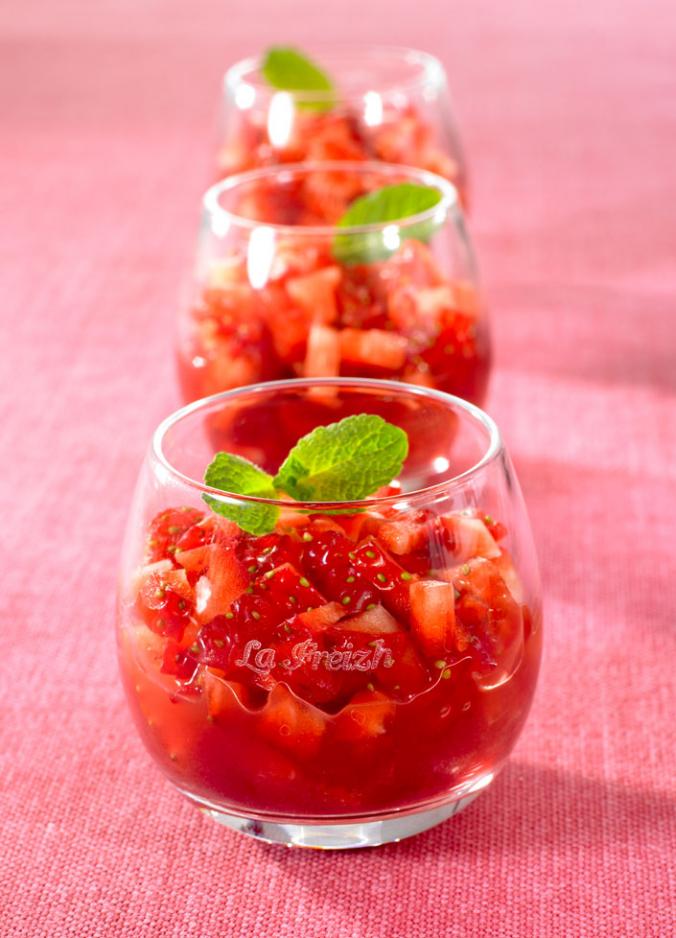 Verrines fraises Savéol