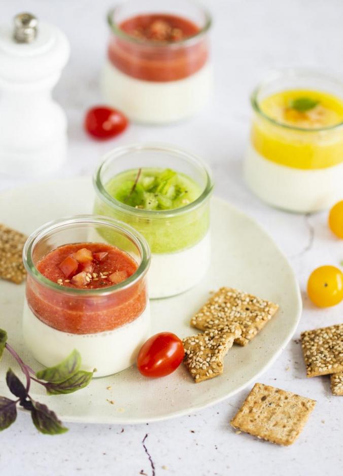 SAVEOL- recette Panacotta salée aux tomates colorées 